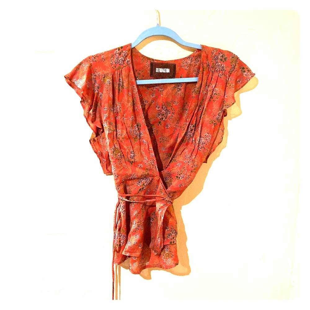 Reformation wrap top